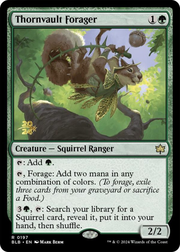 Thornvault Forager [Bloomburrow Prerelease Promos] For Sale