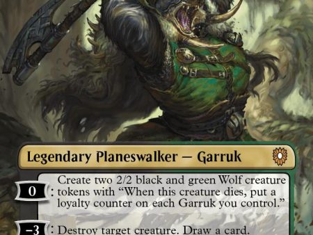 Garruk, Cursed Huntsman (Borderless) [Bloomburrow Commander] Cheap