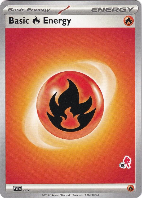 Basic Fire Energy (002) (Armarouge Stamp #10) [Battle Academy 2024] on Sale